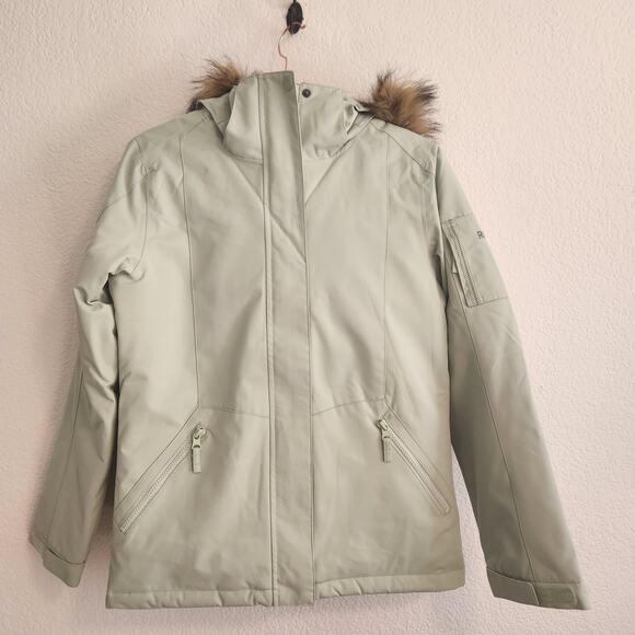 Roxy Girls Size 16/XXL Mint Colored Faux Fur Snow Jacket NWT - Picture 3 of 10